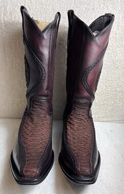 Texas Country Platino Python Floreta boots Men Size 10
